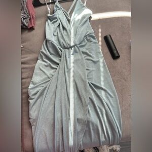 Blue wrap style dress